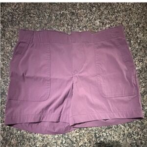 Eddie Bauer Womens Purple Hiking Shorts Size 4 Outdoor Active Cargo Pockets